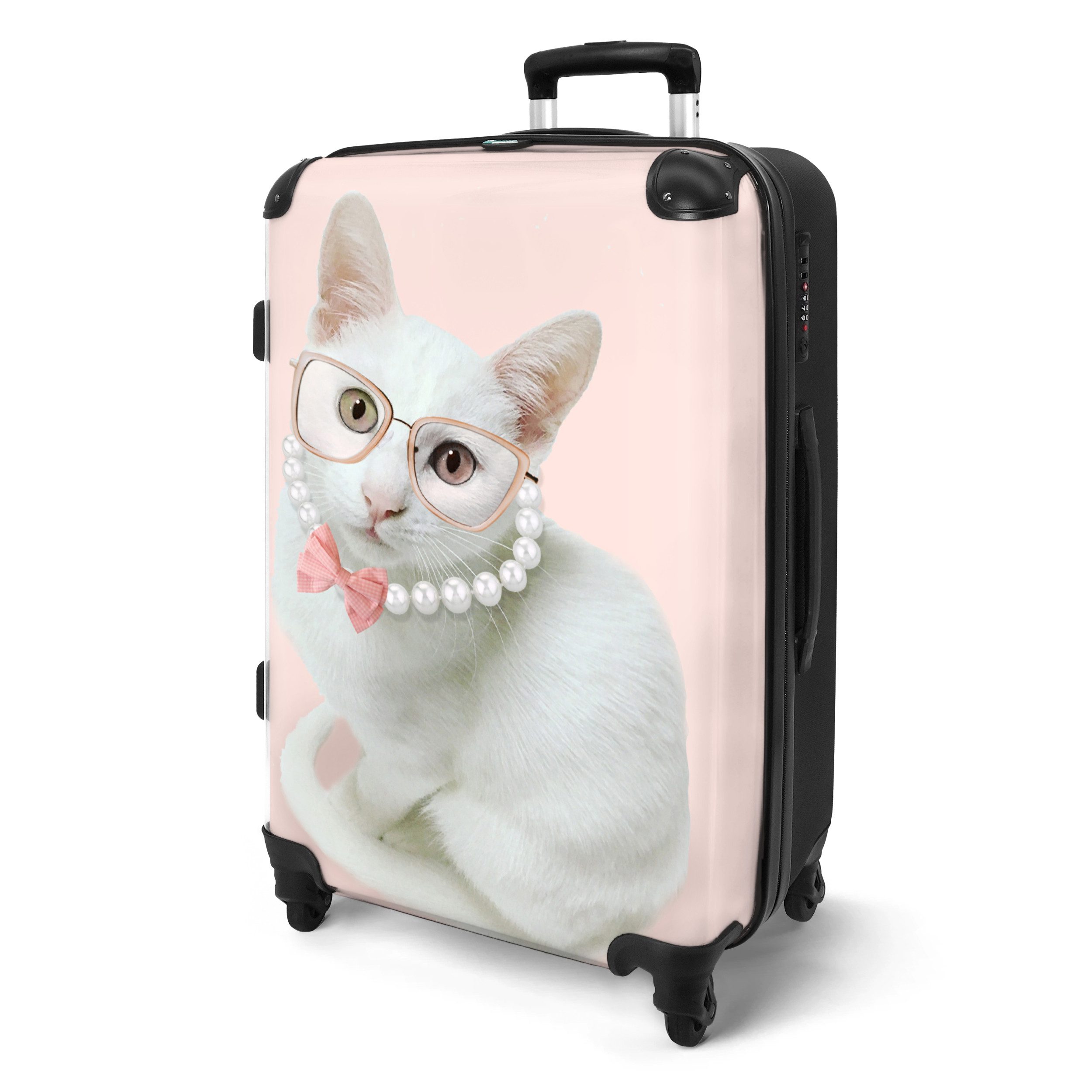 NoBoringSuitcases.com© Hartschalen-Trolley Katze - Perlen - günstig online kaufen
