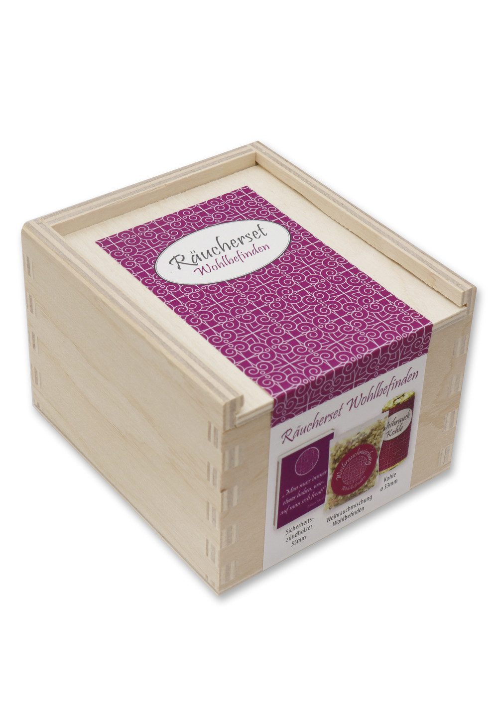 Gerlinde Hofer _ Florex GmbH Räucherbox Wohlbefinden (3-tlg) Räucherset mit Zündhölzer Weihrauchmischung