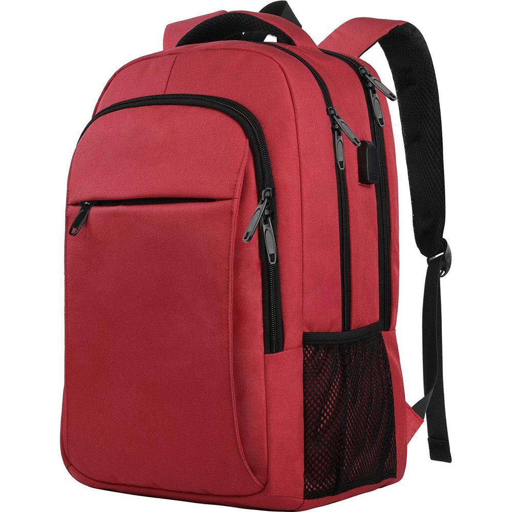 GelldG Rucksack Schulrucksack Jungen Teenager, großer wasserdichtem Laptoptasche rot