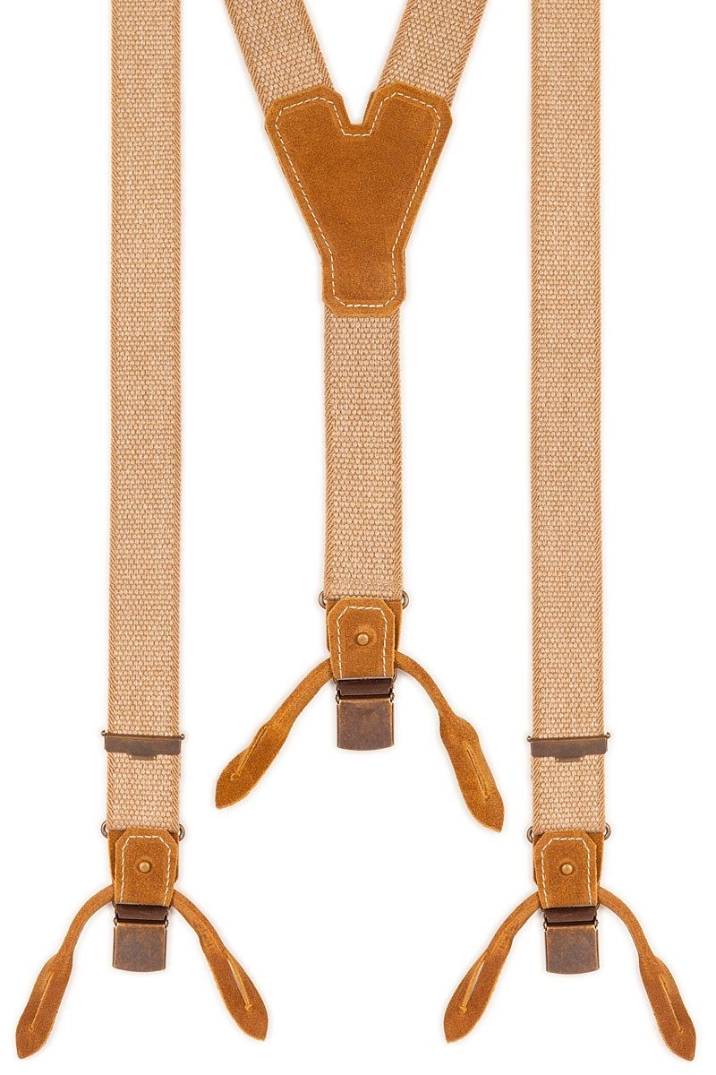 Trachtenlederhose Trachten Hosenträger - BASIC-WEB - naturmeliert