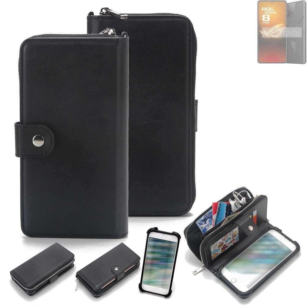 K-S-Trade Handyhülle für Asus ROG Phone 8 Pro, 2in1 Handyhülle Schutzhülle & Portemonnee Cover Handy Hülle