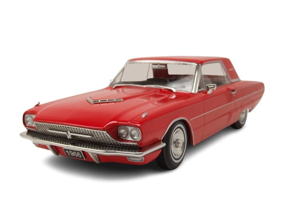 KK Scale Modellauto Ford Thunderbird Hardtop Coupe 1966 rot, Maßstab 1:18