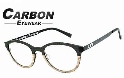 COR Brille COR069b, Carbon Brillengestell mit Holz-Look