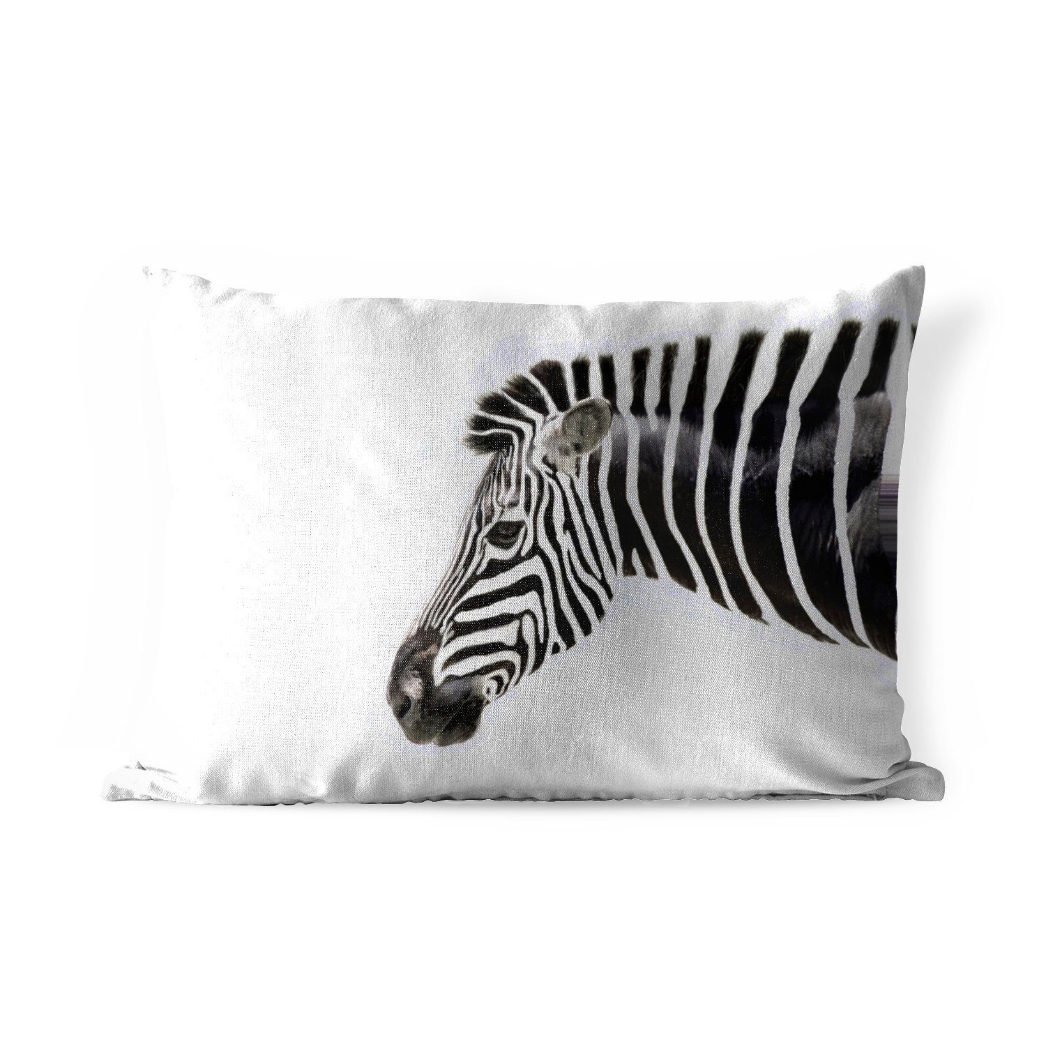 MuchoWow Dekokissen Zebra - Tiere - Weiß, Outdoor-Dekorationskissen, Polyester, Dekokissenbezug, Kissenhülle