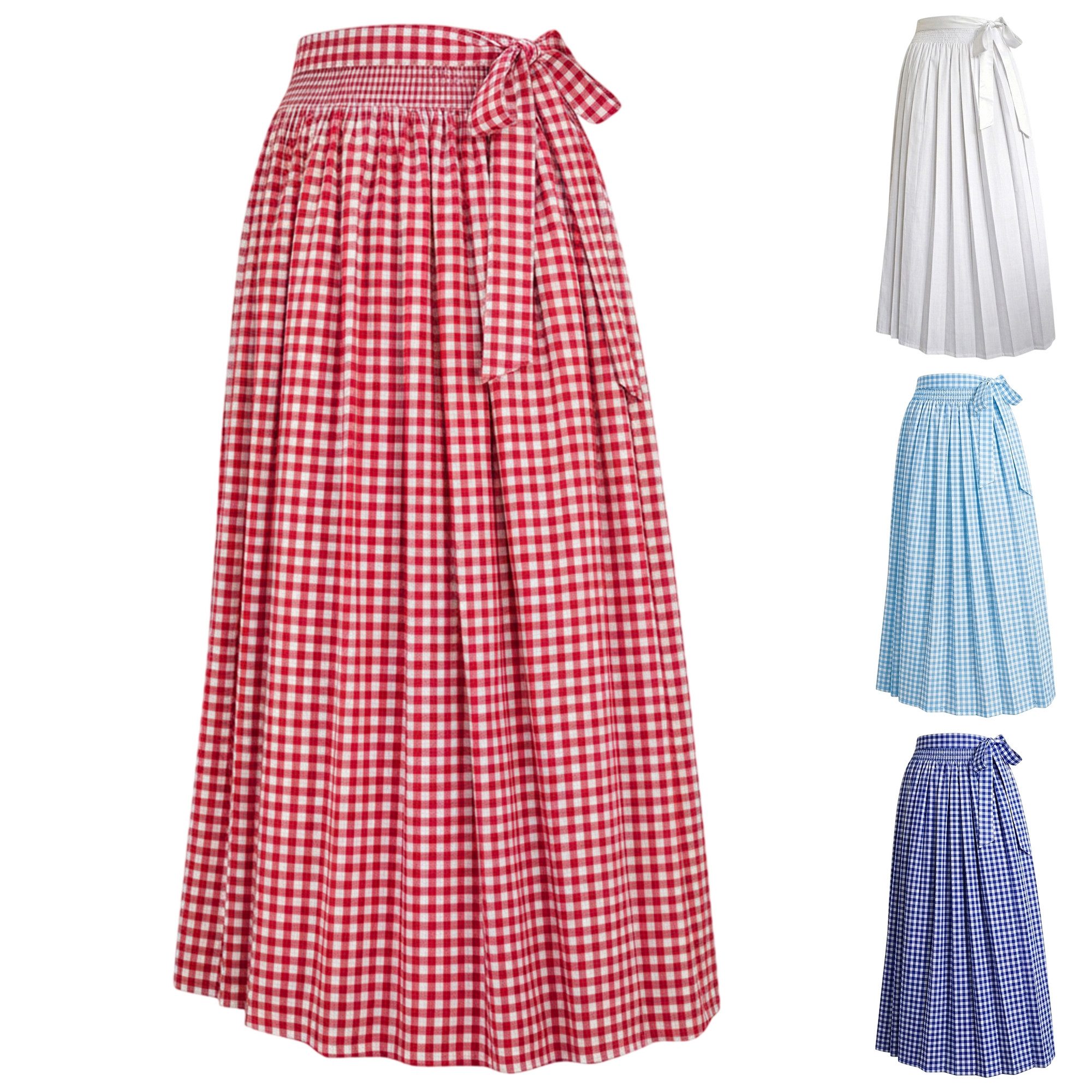 German Wear Dirndlschürze GW1601-3, Lange Dirndlschürze Trachtenschürze 90cm