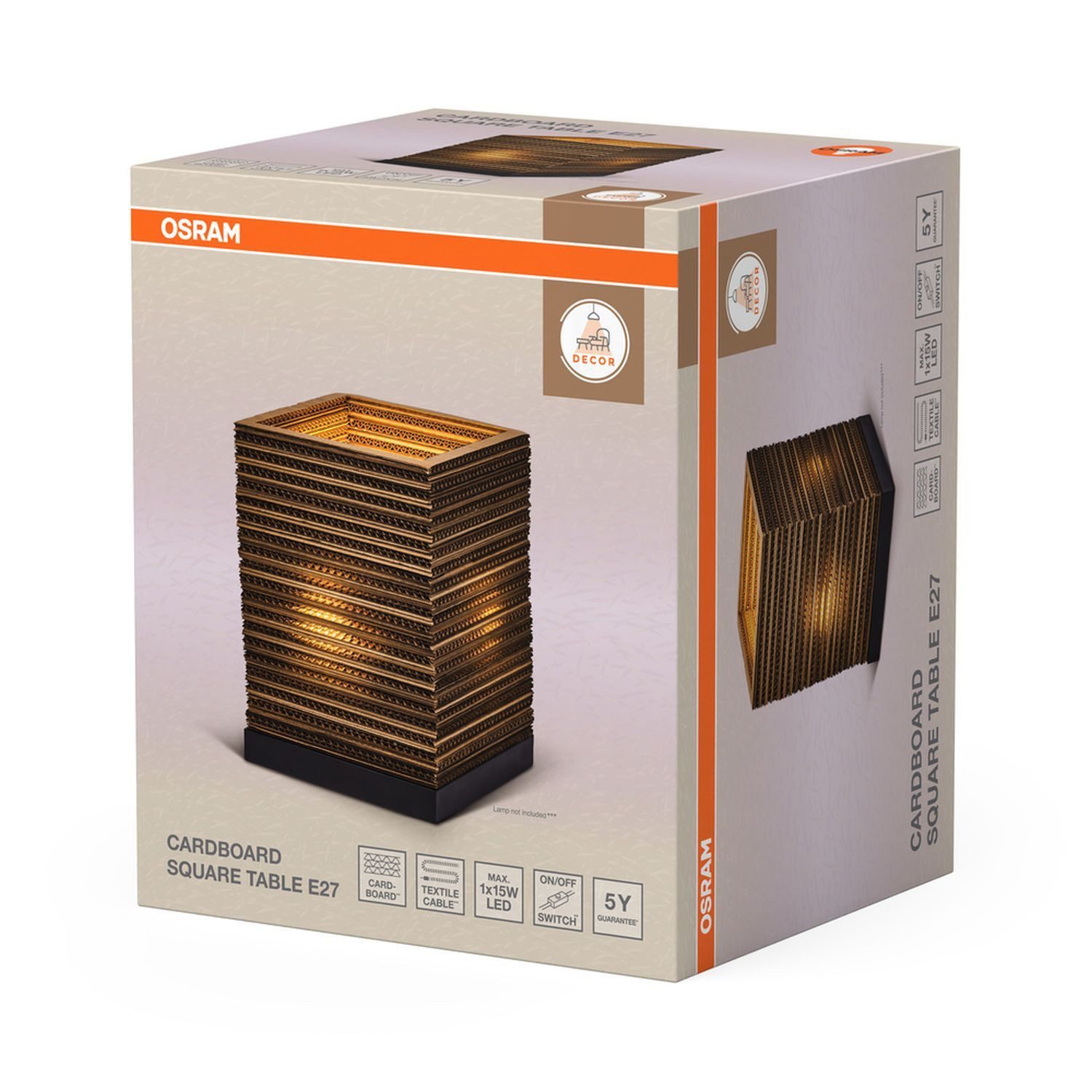 Licht-Erlebnisse Nachttischlampe GERA, ohne Leuchtmittel, E27 27 cm hoch eckig Modern