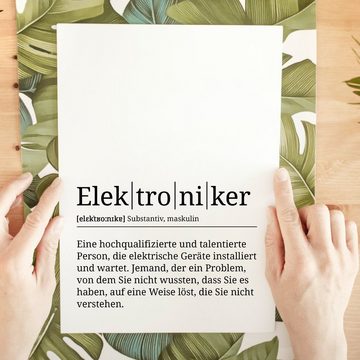 Tigerlino Poster Elektroniker Definition Wandbild Mitarbeiter Geschenk