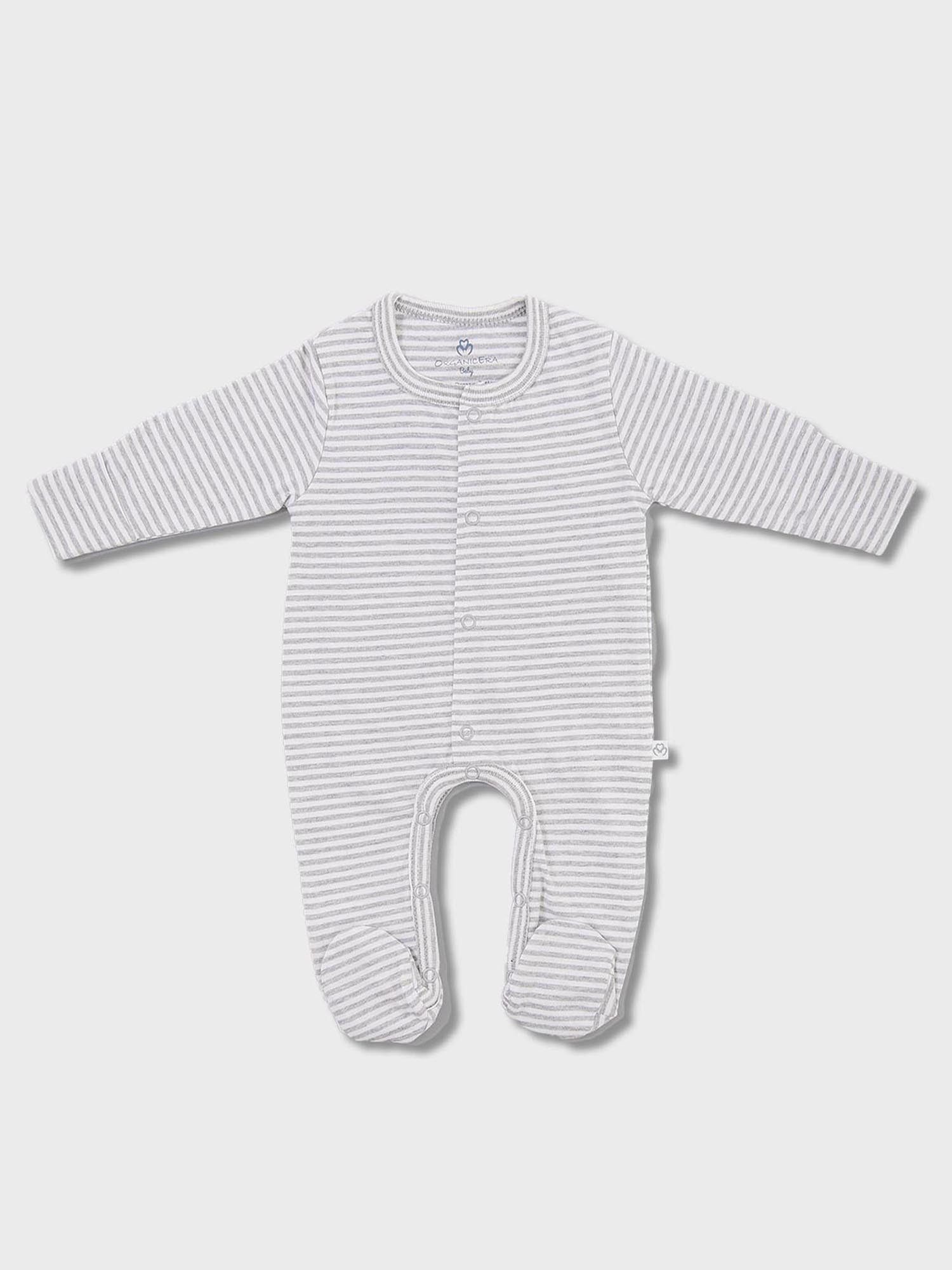 OrganicEra Strampler Baby-Strampler mit Fuß, Bio-Baumwolle, gestreift (1-tlg)