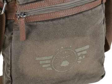 Greenburry Umhängetasche Aviator, Schultertasche 22x30cm, Messengerbag, Herrentasche mit Lederbesatz