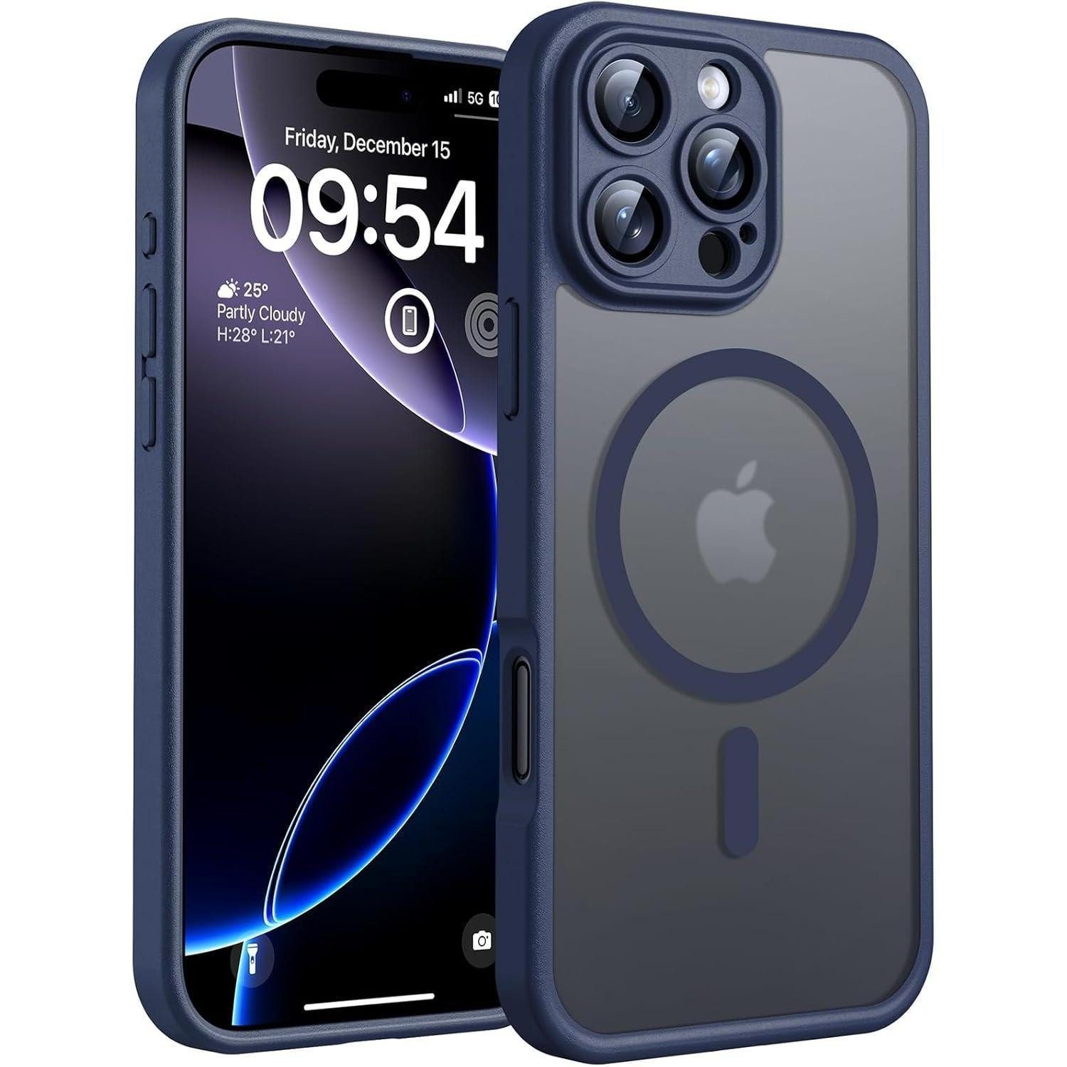 LuxusKollektion Smartphone-Hülle Handyhülle iPhone 16 Pro Max Magsafe Blau