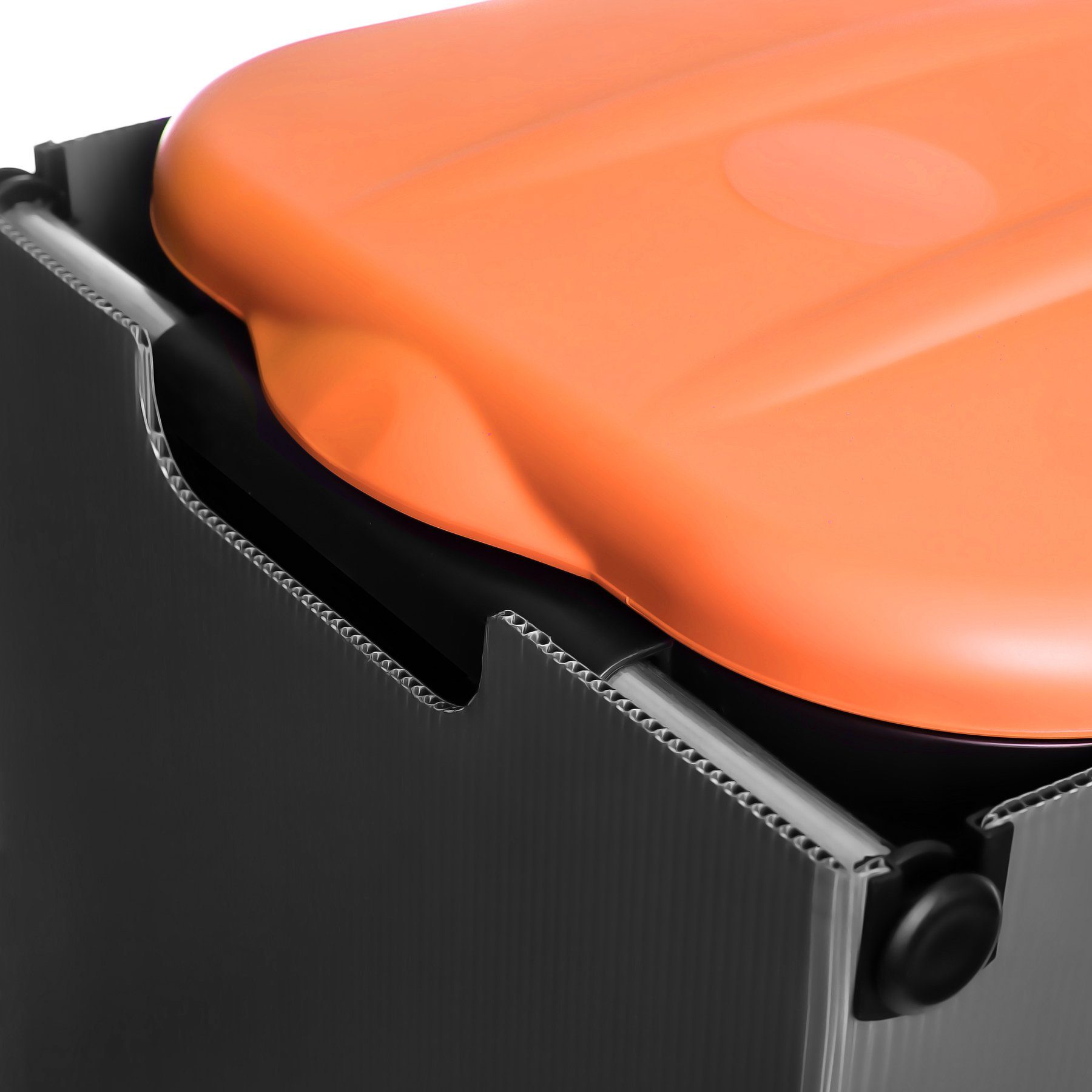 BigDean 80L mit Orange Müllsackhalter Sichtschutz Müllsackständer Mülltrennsystem