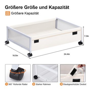 DOPWii Aufbewahrungsbox Herausnehmbarer Unterbettschrank mit 4 Rädern, Schlafzimmer-Organizer für Kleidung, Schuhe, Spielzeug, Bücher