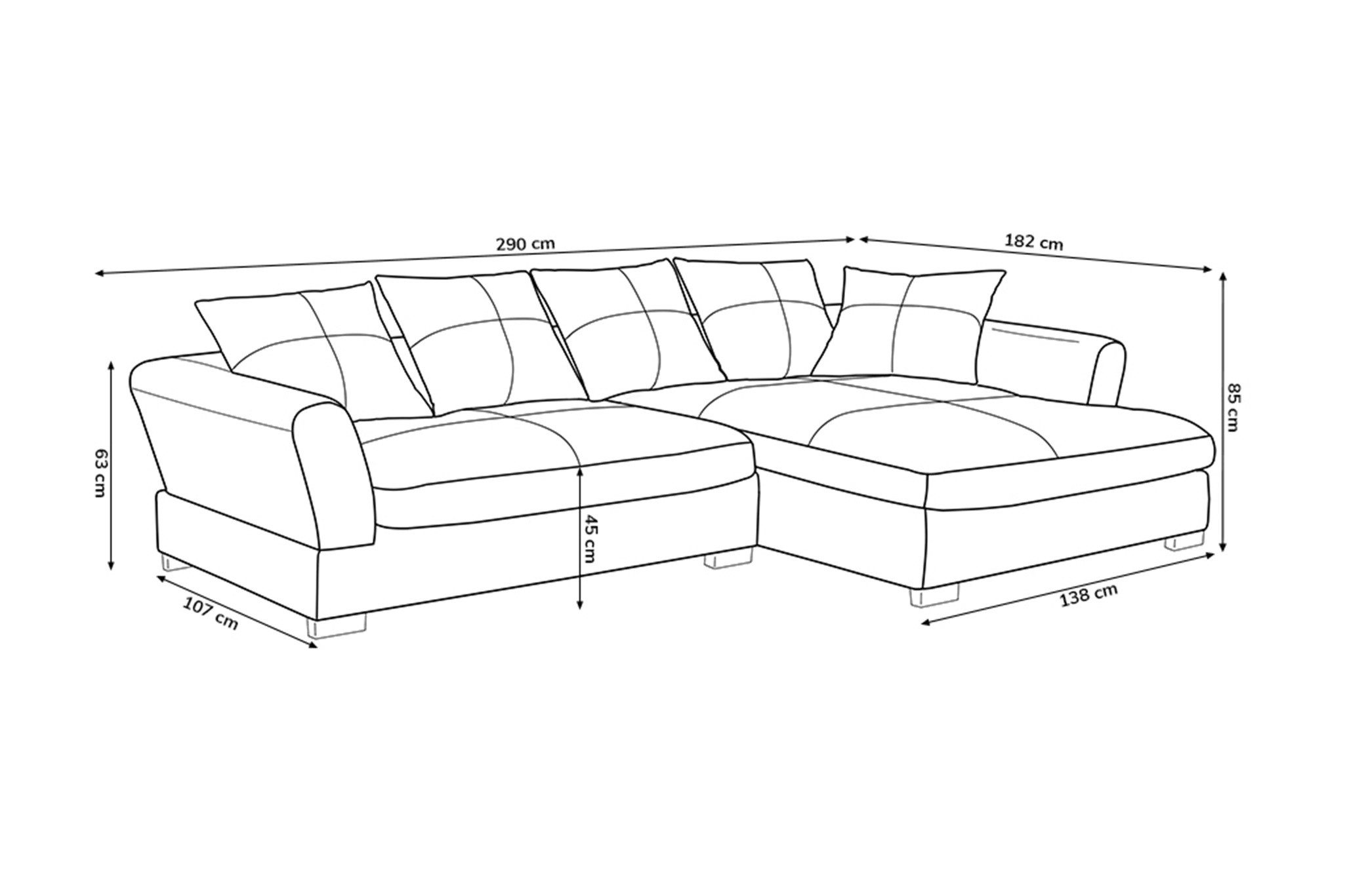 Fun Möbel Ecksofa Sofa inkl. Hocker TIZIAN Wildleder Preston, Ecksofa inkl. Hocker