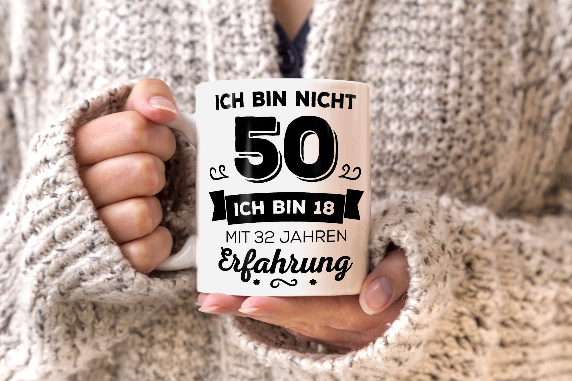 MoonWorks Tasse weiß Erfahrung sondern 18 Jahren bin Geburtstag bin MoonWorks®, Geschenk-Tasse Ich Object] Geschenk [object Object]_jahre_erfahrung} {[object ich 50 nicht Keramik Kaffee-Tasse mit