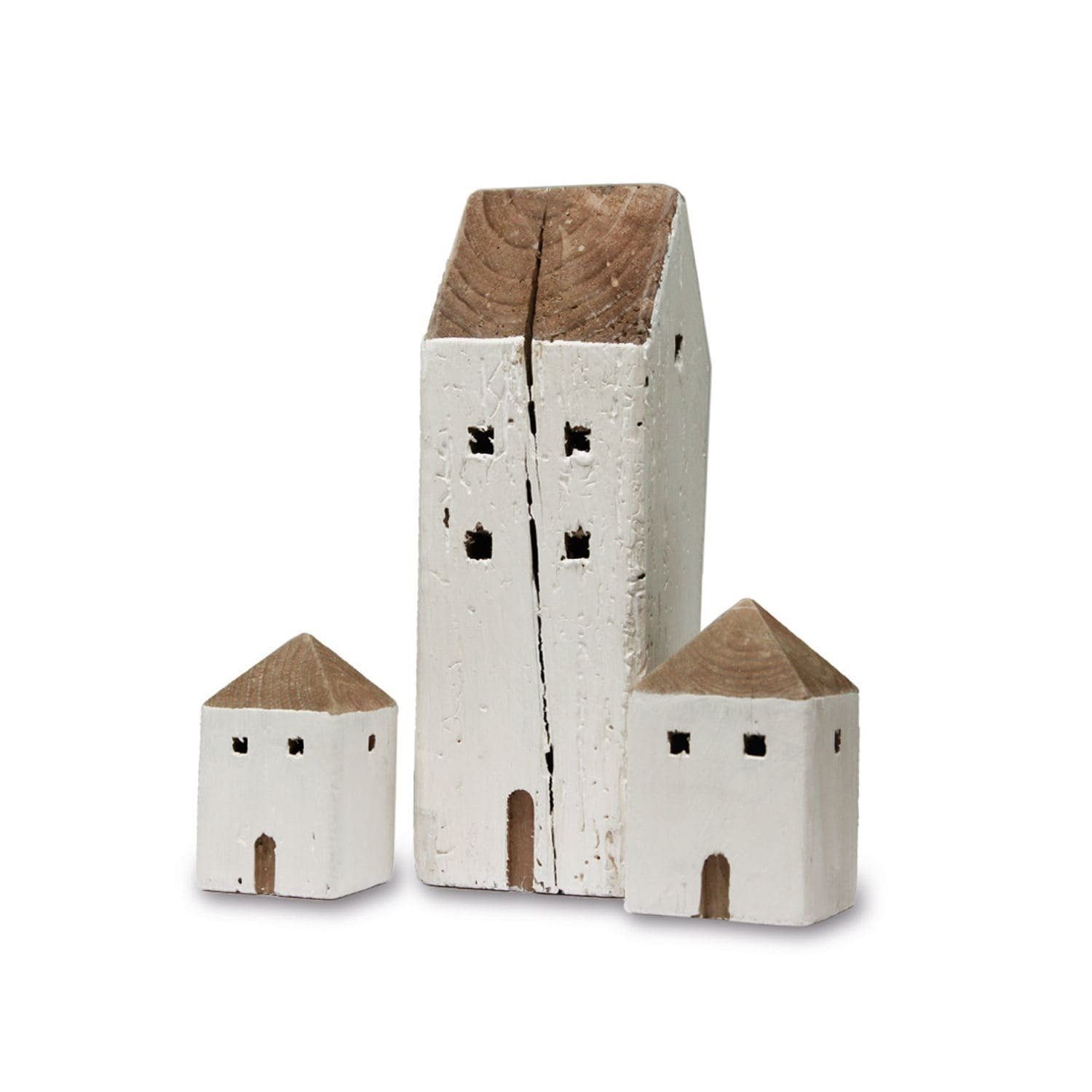 Dekoobjekt Deko-Haus 3er Set Lormont weiß/braun