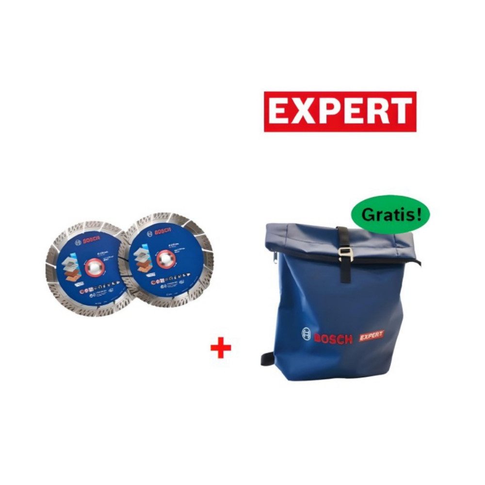 BOSCH Werkzeugset Bosch MultiMaterial Diamant-TS Set + Expert Rucksack Werkzeugset