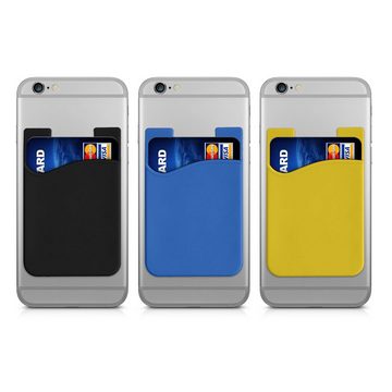 kwmobile Kartenetui 3x Kartenhalter Hülle für Smartphone (1-tlg), selbstklebend - Aufklebbare Silikon Kreditkarten Tasche - 8,5x5,5cm