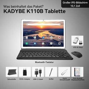 KADYBE ‎D115 Tablet (128 GB, Android 12, 5G Tablet mit Tastatur, Maus, Google-Zertifizierung, 1.8GHz, 7000mAh)
