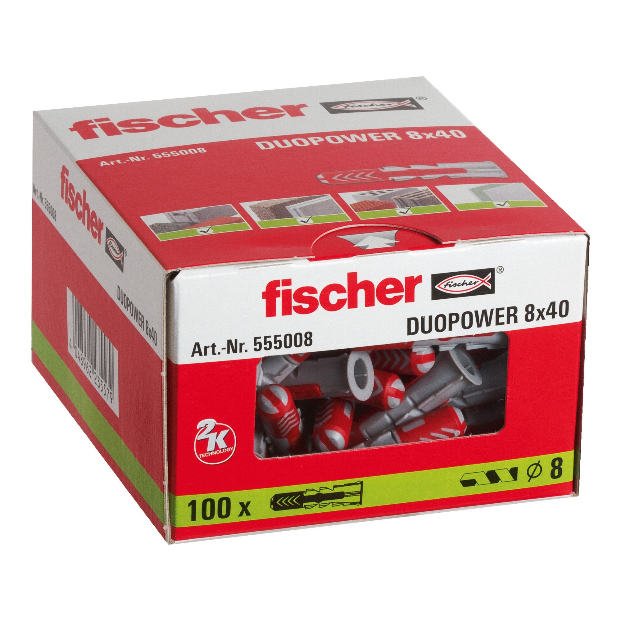 fischer Spreizdübel fischer DuoPower 8x40 100 Stk