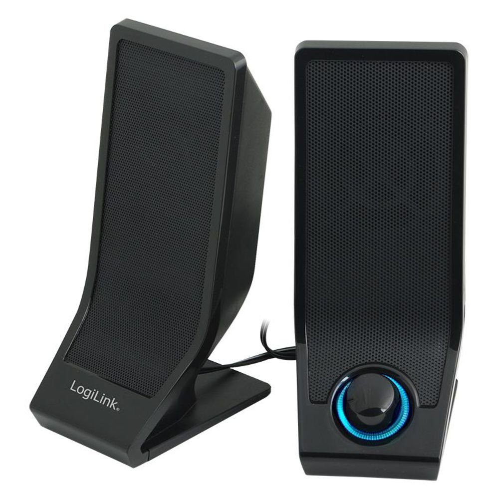 LogiLink Stereo PC-Lautsprecher (NFC, Stereo, Aktivlautsprecher,  Stromanschluß per USB - Audio Übertragung per Klinke 3,5mm), Audio-Eingang:  3,5mm Klinke - Stromversorgung: über USB2.0