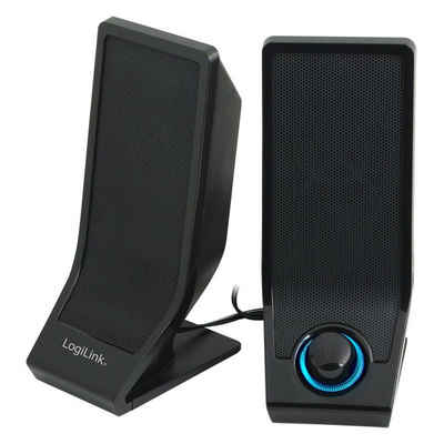LogiLink Stereo PC-Lautsprecher (NFC, Stereo, Aktivlautsprecher, Stromanschluß per USB - Audio Übertragung per Klinke 3,5mm)