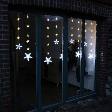 Gravidus LED-Lichterkette 138 LED Sternen Lichtervorhang Weihnachtsdeko