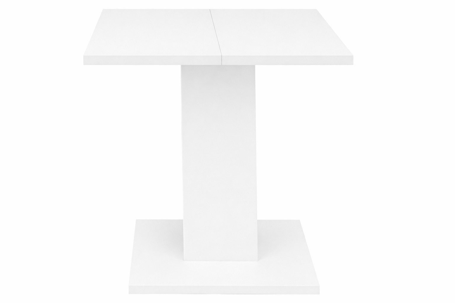 FURNARO Esstisch, eckig ausziehbar in weiß matt lack NB B/H/T: 80-120x76x80 cm