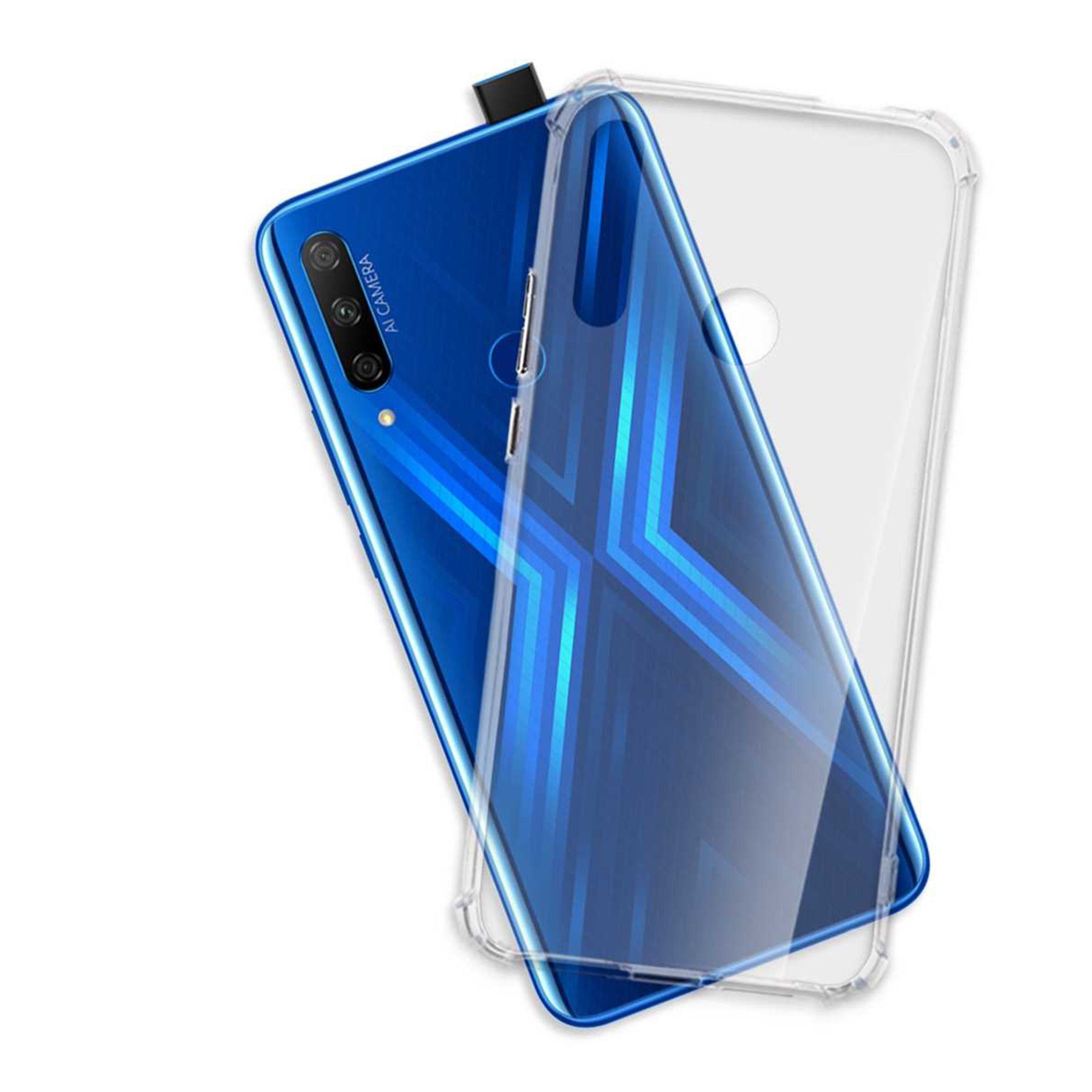 mtb more energy Smartphone-Hülle Clear Armor Case für Honor 9X / 9X Premium, Transparente TPU Schutzhülle Case Backcover mit Anti-Shock Verstärkung