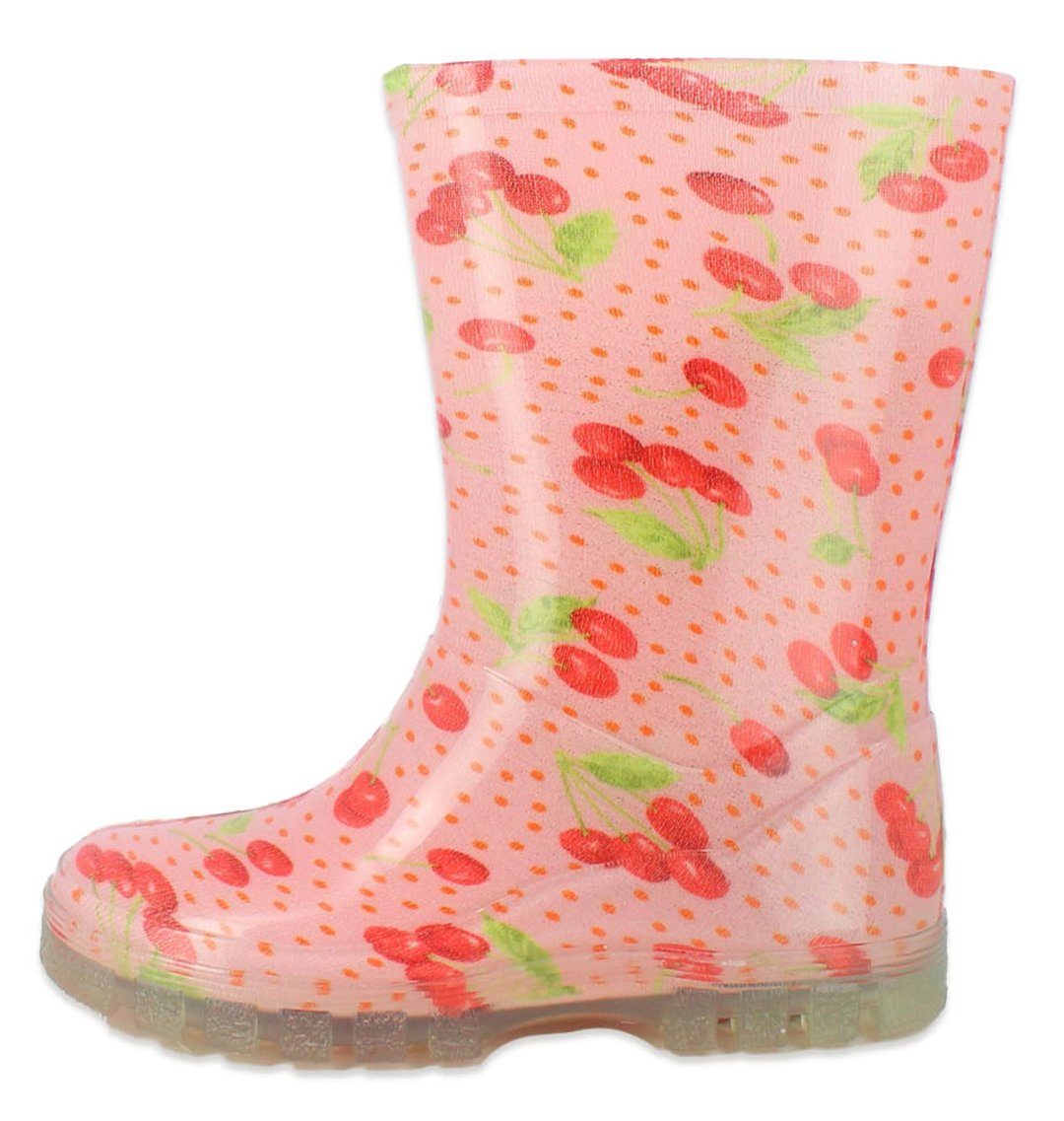 Beck Regenstiefel Kirschen Резиновые сапоги (wasserdichte, fröhliche Schlupfstiefel, für trockene Füße bei Regenwetter) herausnehmbare Innensohle, robuste Materialien