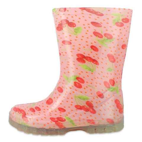 Beck Regenstiefel Kirschen Gummistiefel (wasserdichte, fröhliche Schlupfstiefel, für trockene Füße bei Regenwetter) herausnehmbare Innensohle, robuste Materialien