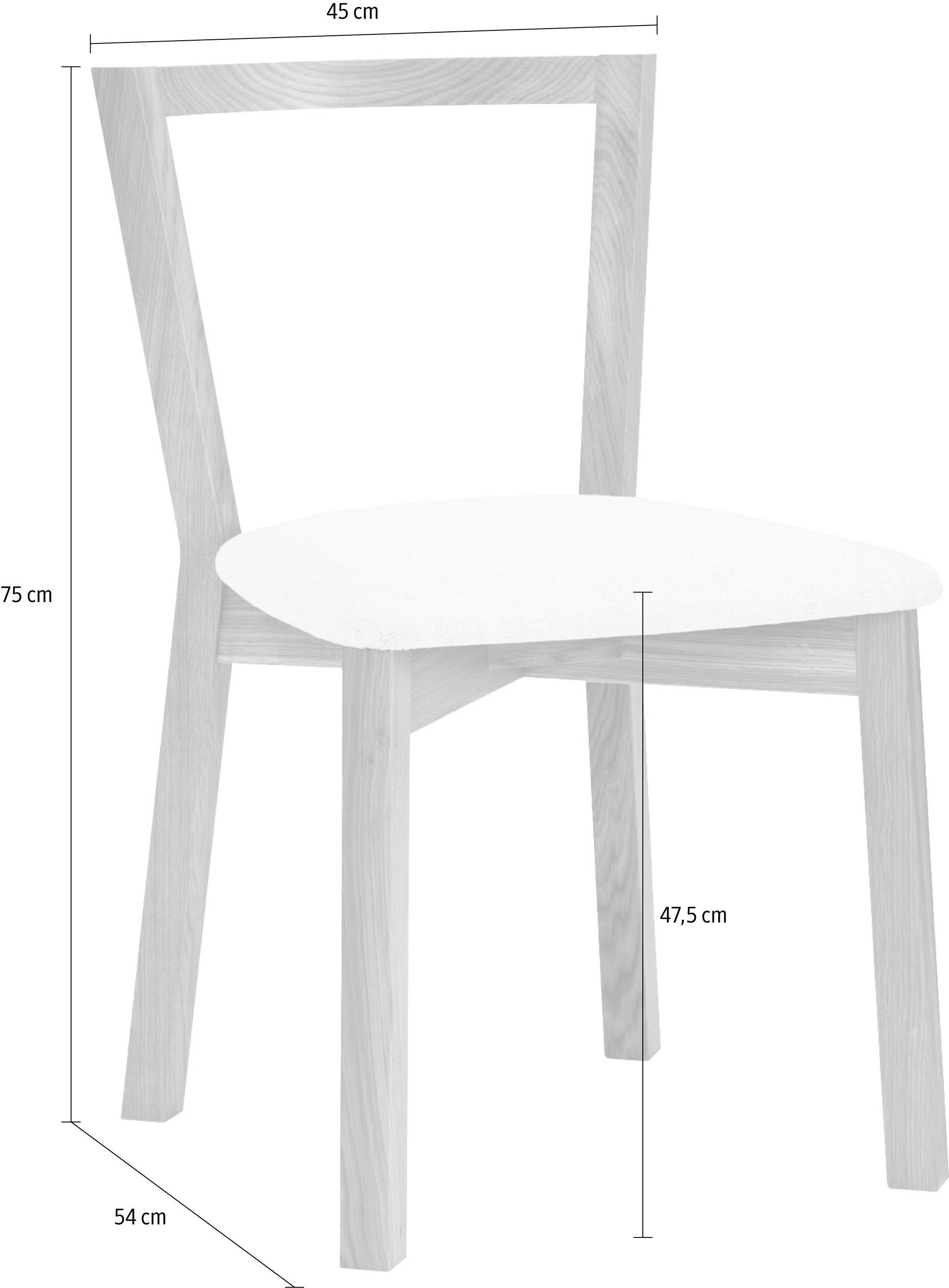 Woodman Stuhl Edda (Set), im 2er Set, Gestell aus massiver Eiche, FSC®-zertifiziert