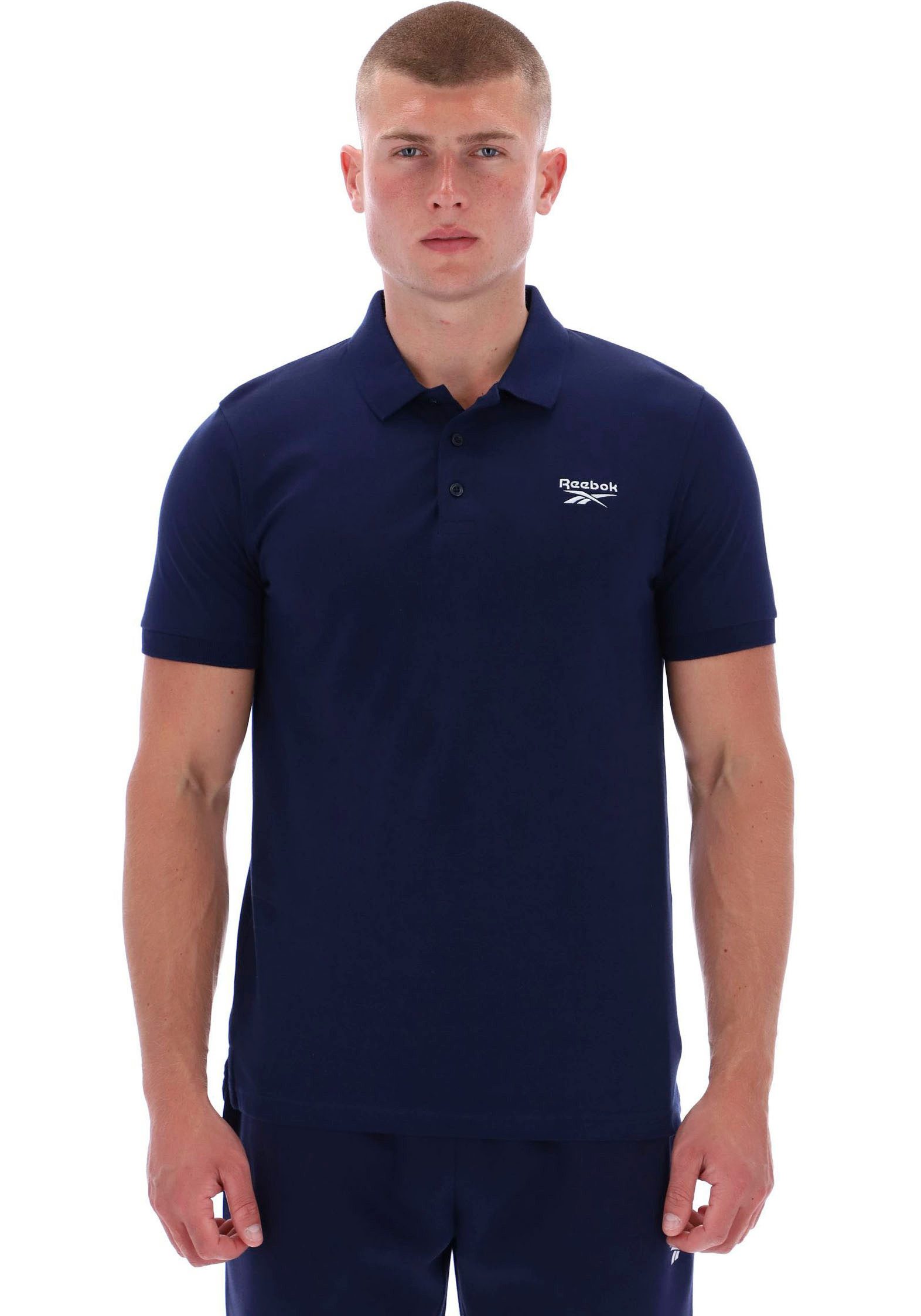 Reebok Poloshirt BLAZE EMBROIDERED SS POLO SHIRT Kurzarm-Design, mit Rundhalsausschnitt, aus Baumwolle