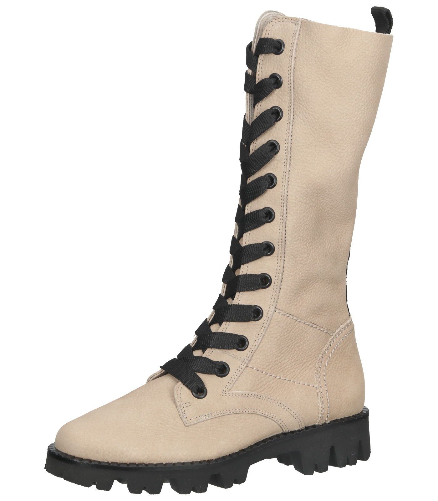 Paul Green Stiefel Schnürstiefel Nubukleder Beige