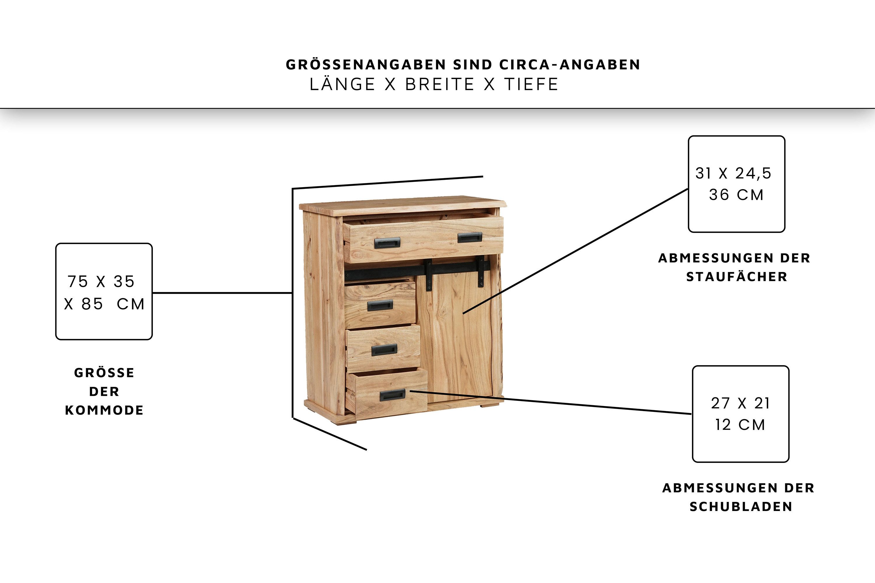 SAM® Sideboard Fritz, Akazienholz, mit Baumkante günstig online kaufen