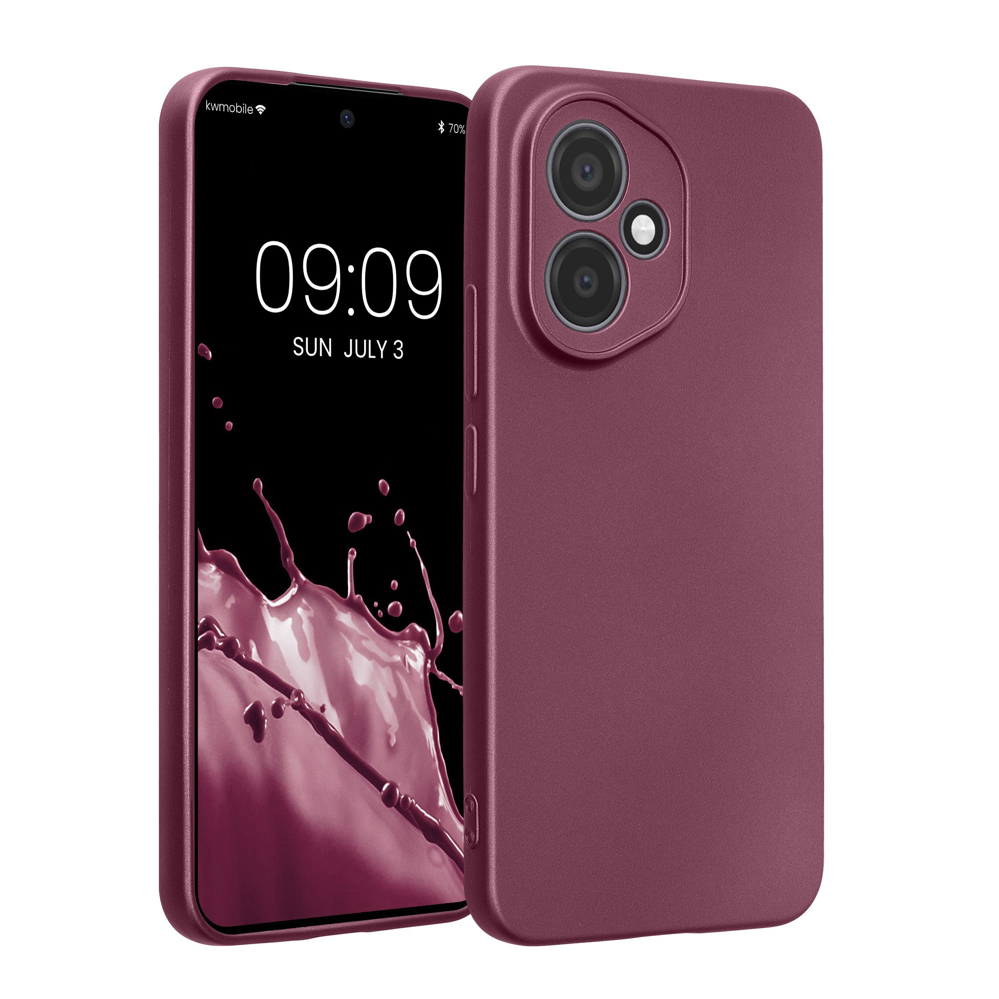 kwmobile Smartphone-Hülle Handyhülle für HONOR 400, Silikon Case metallisch schimmernd - Soft Hülle - Handy Cover