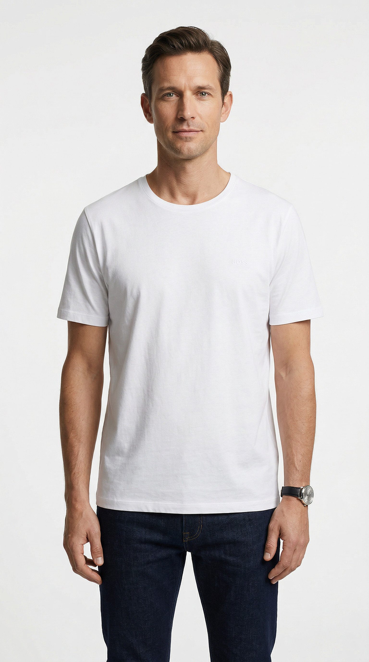BOSS Rundhalsshirt B-TShirtRN 2P Comfor (Packung, 2-tlg., 2er-Pack) mit tonalen Logo