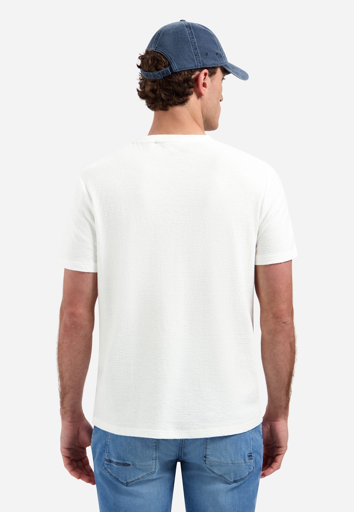 NO EXCESS Kurzarmshirt T-Shirt Crewneck Solid Jacquard - Herren T-Shirt - Basicshirt