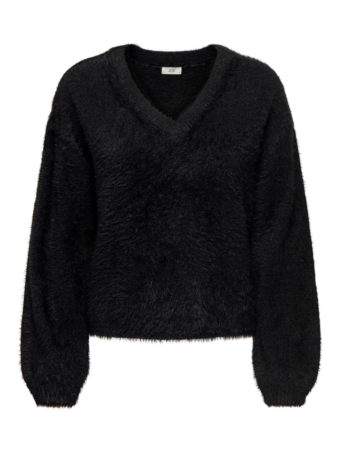 JACQUELINE de YONG Strickpullover Weicher Strick Pullover Stretch Struktur Sweater 6575 in Schwarz