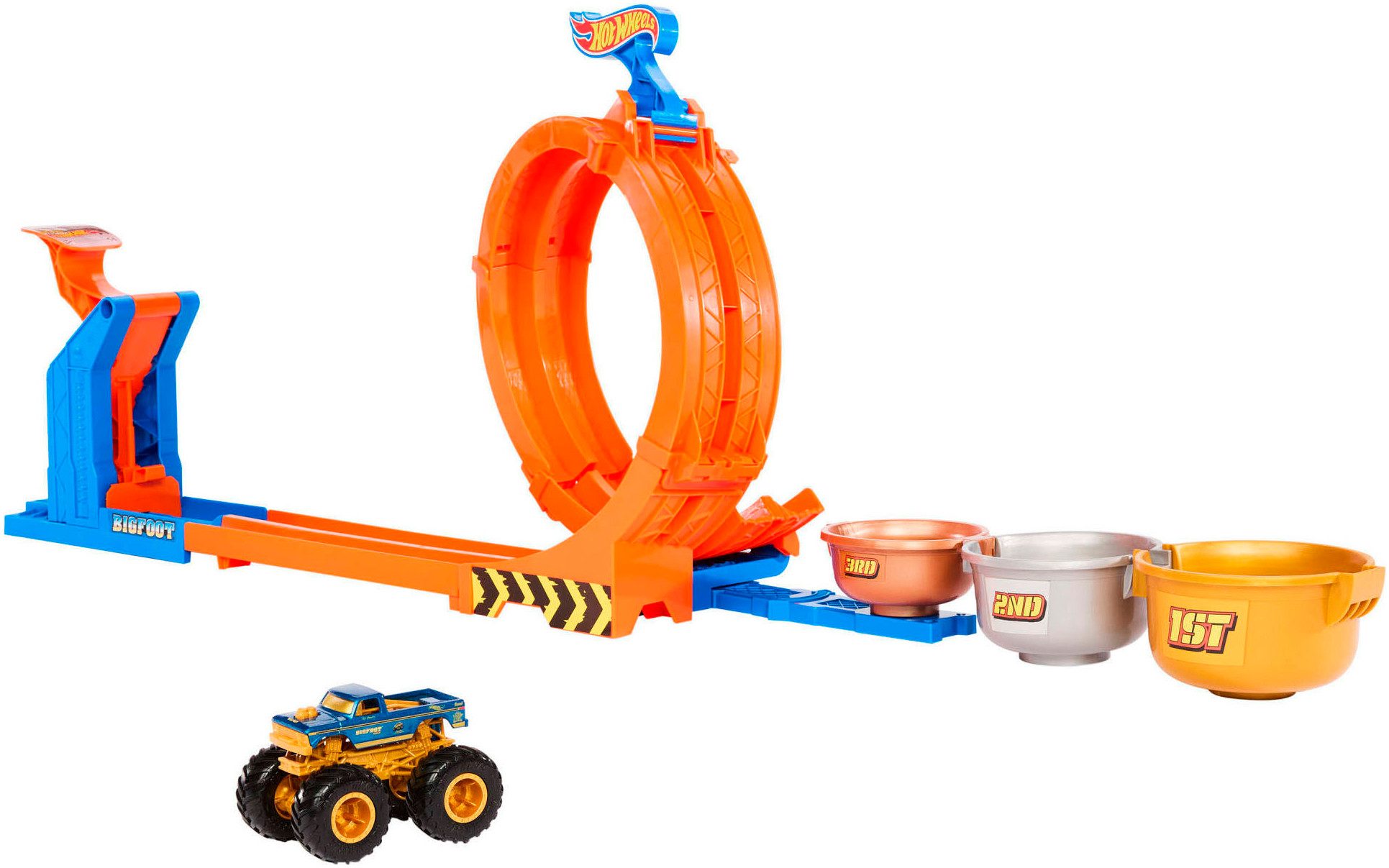 Hot Wheels Autorennbahn Hot Wheels Monster Trucks 2-in-1 Loop & Flip Challe günstig online kaufen