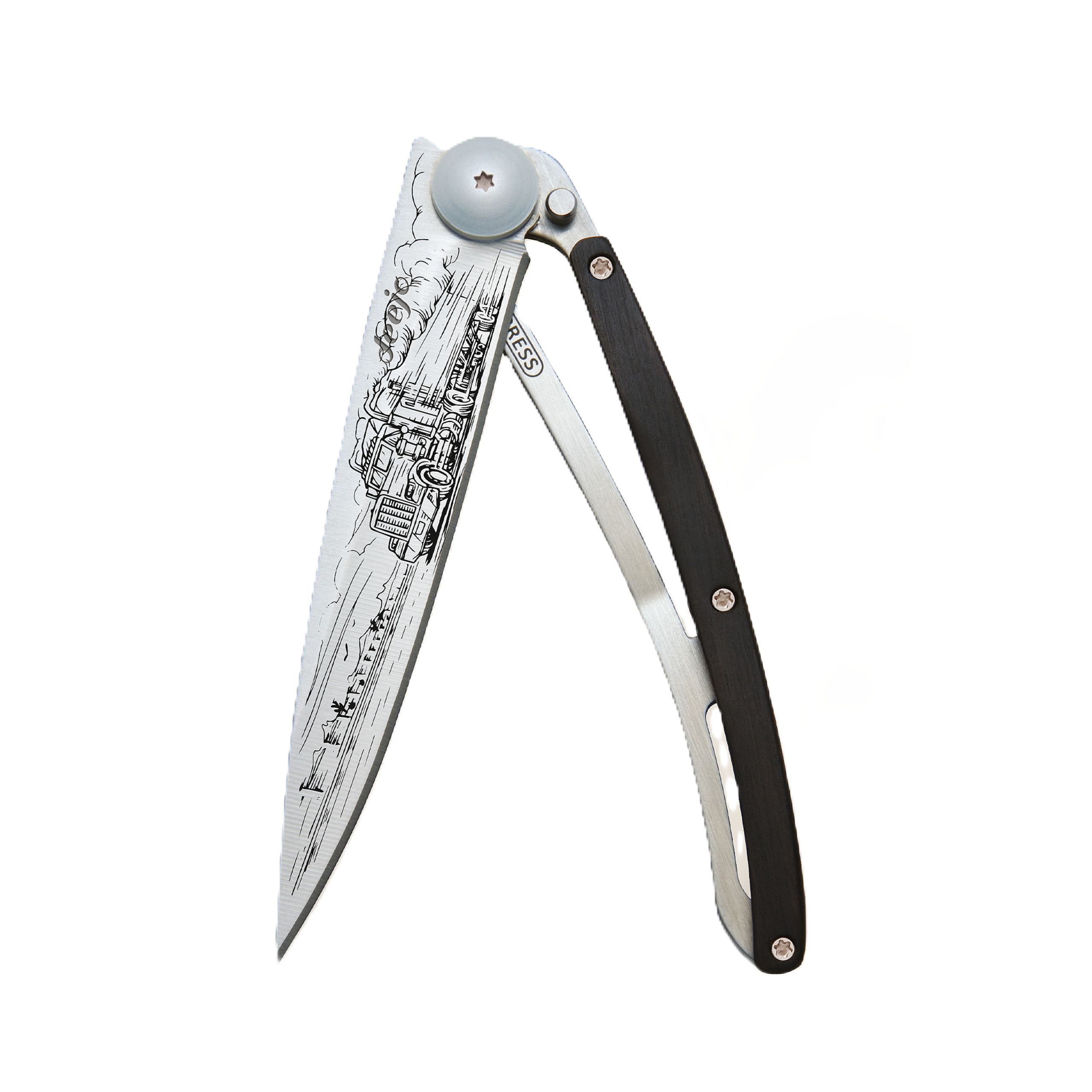 Deejo Taschenmesser ? ultraleichtes Klappmesser 37g ? Edelstahl ? Messer mit Holzgriff