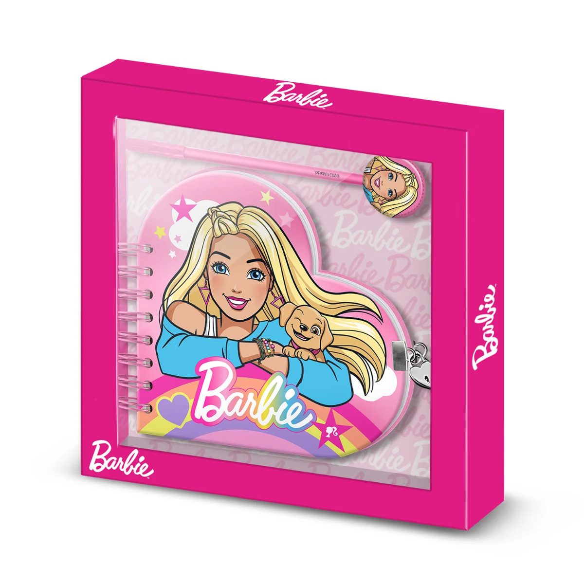 Barbie Tagebuch - Set für Kinder mit Stift Schloss und Schlüssel Rosa