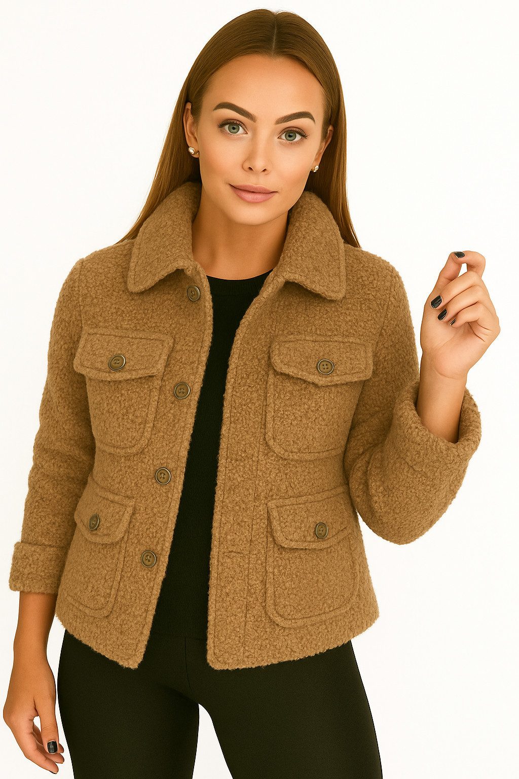 Worldclassca Fellimitatjacke Worldclassca Hemdjacke Knopf Trench günstig online kaufen
