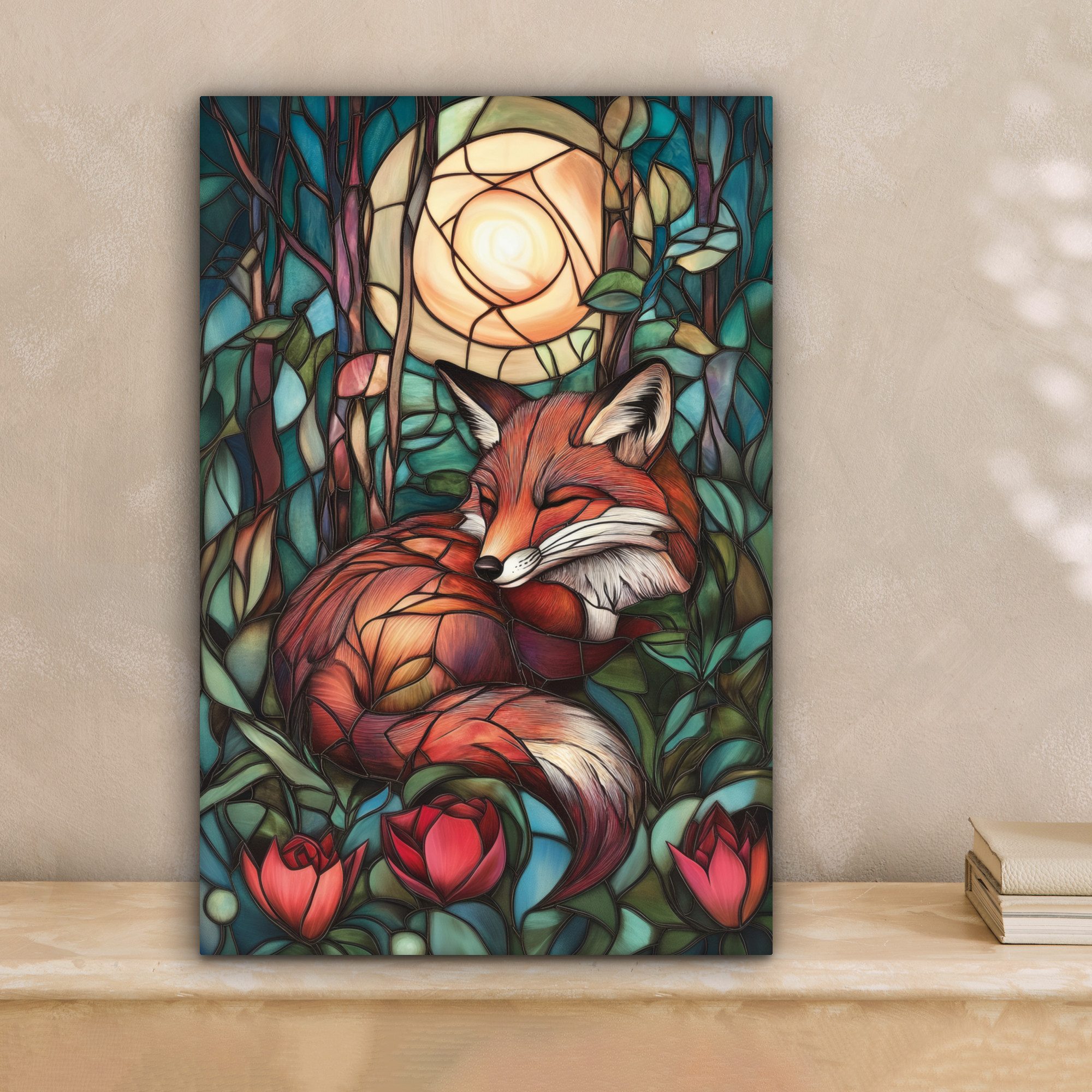 OneMillionCanvasses® Leinwandbild Fuchs - Mosaik - günstig online kaufen