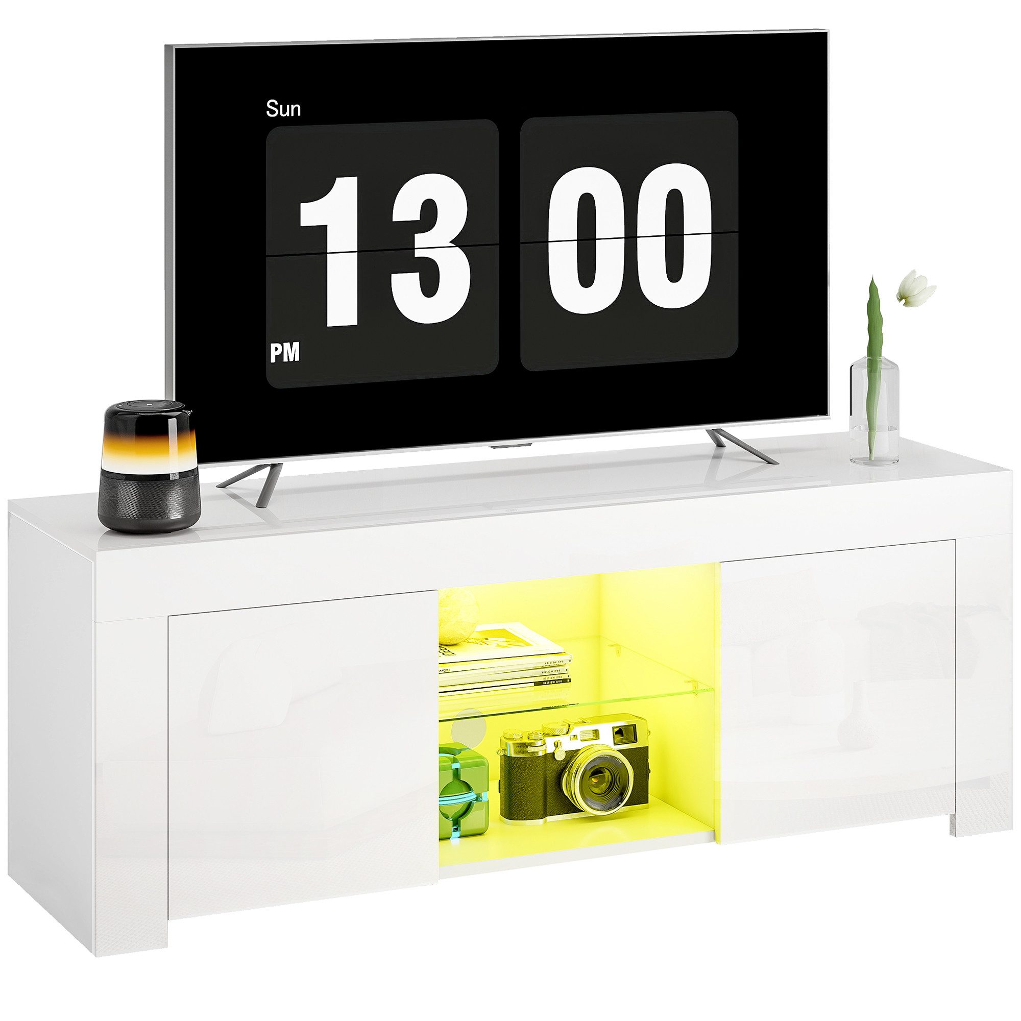 HOMCOM TV-Board mit 2 Türen, RGB günstig online kaufen