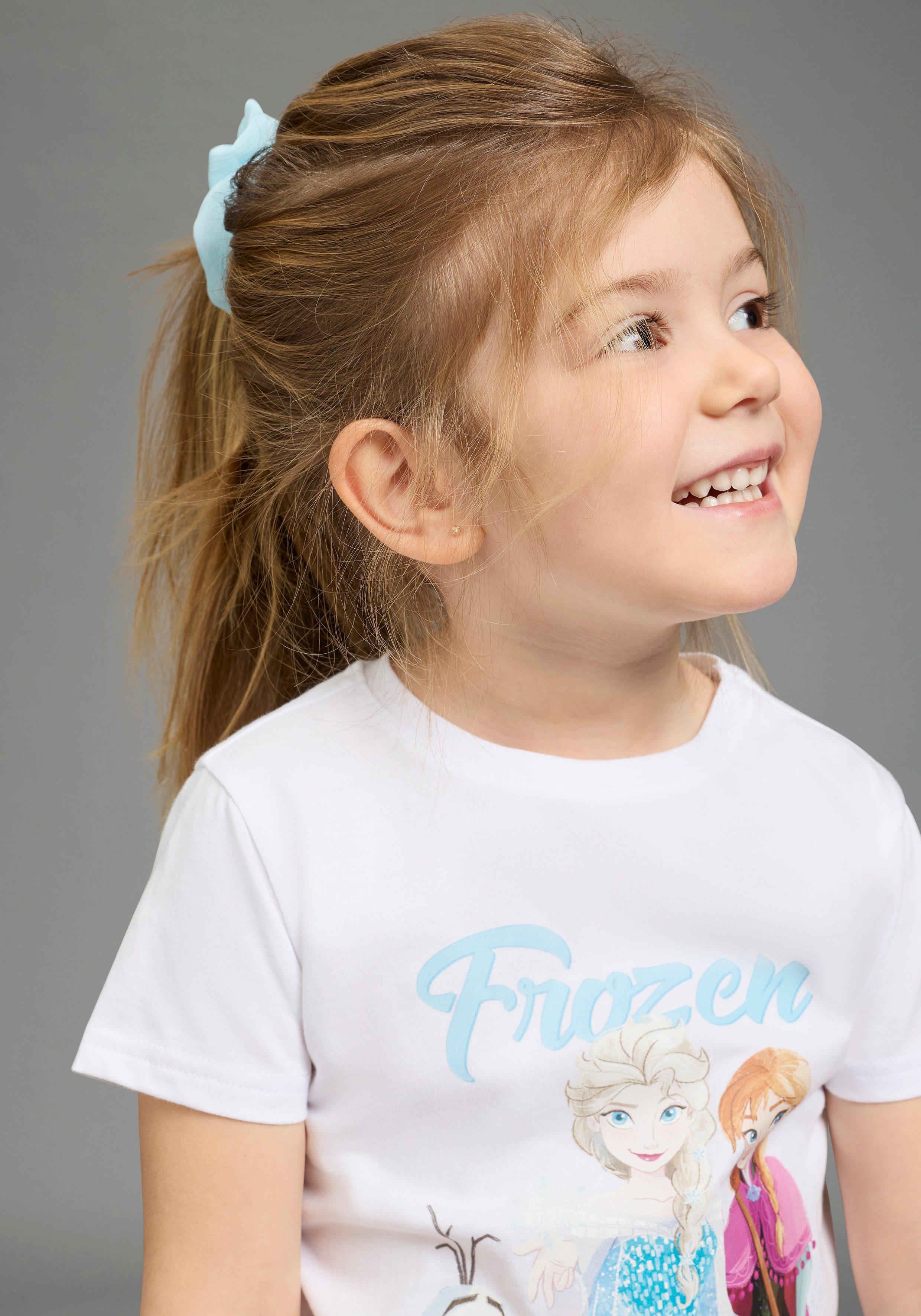 KIDSWORLD T-Shirt FROZEN: ELSA & ANNA - Disney Shirt Kurzarm, Rundhalsausschnitt, bedrucktes Single Jersey