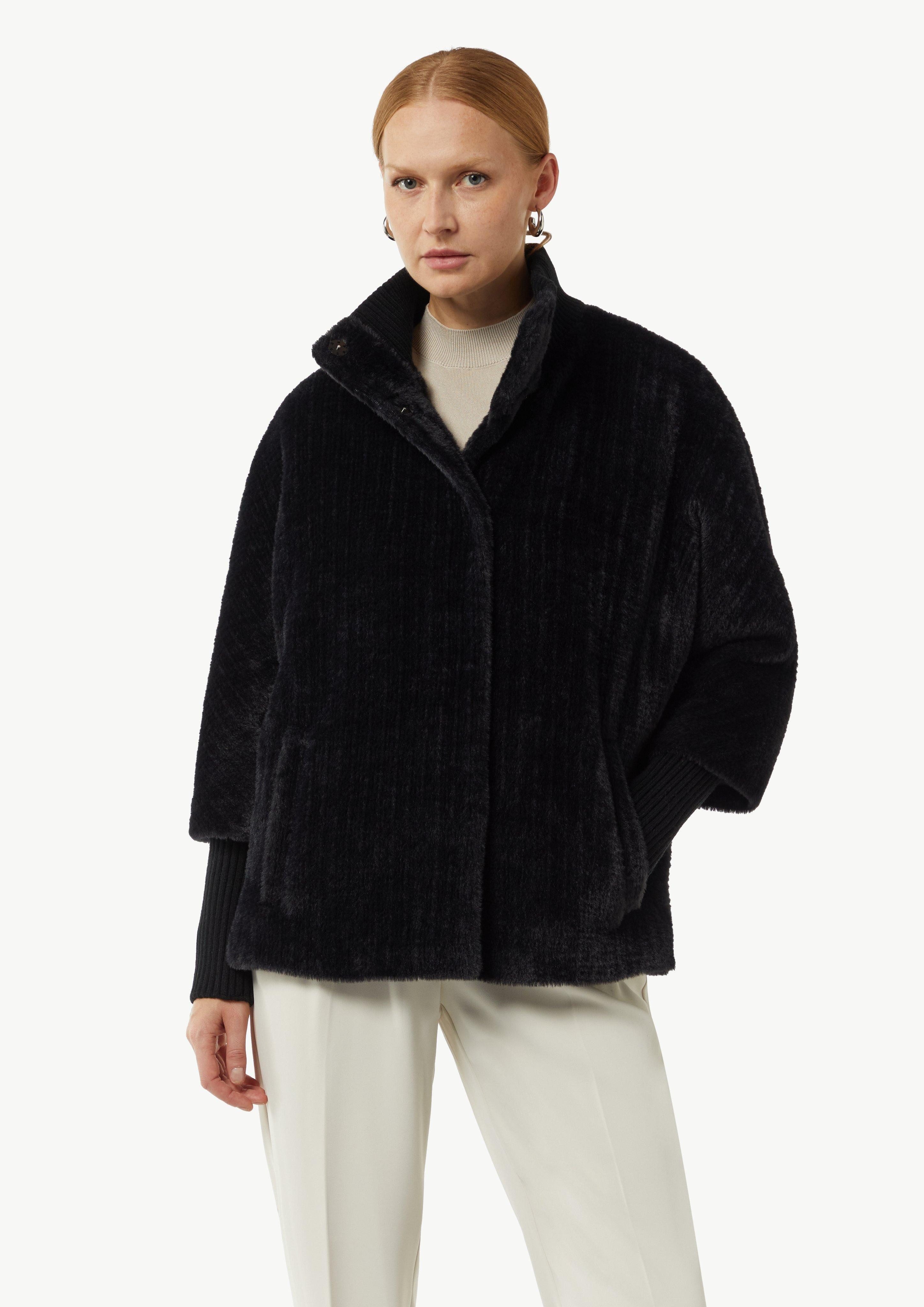 Comma Kurzjacke Weiches Woll-Cape mit Stehkragen günstig online kaufen