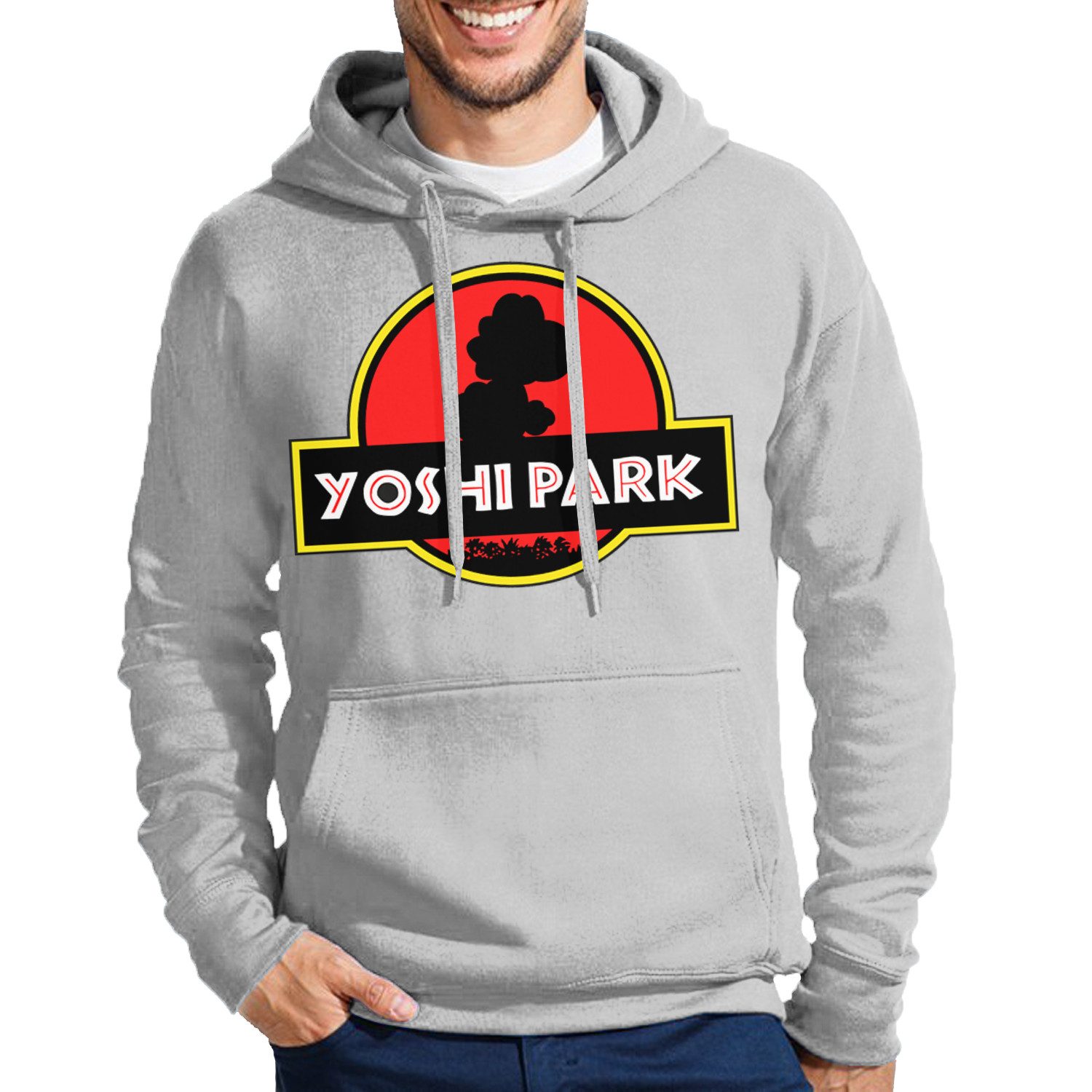 Hoodie Yoshi Park Hoodie Retro Gamer Dino Motiv Herren Streetwear Kult Design