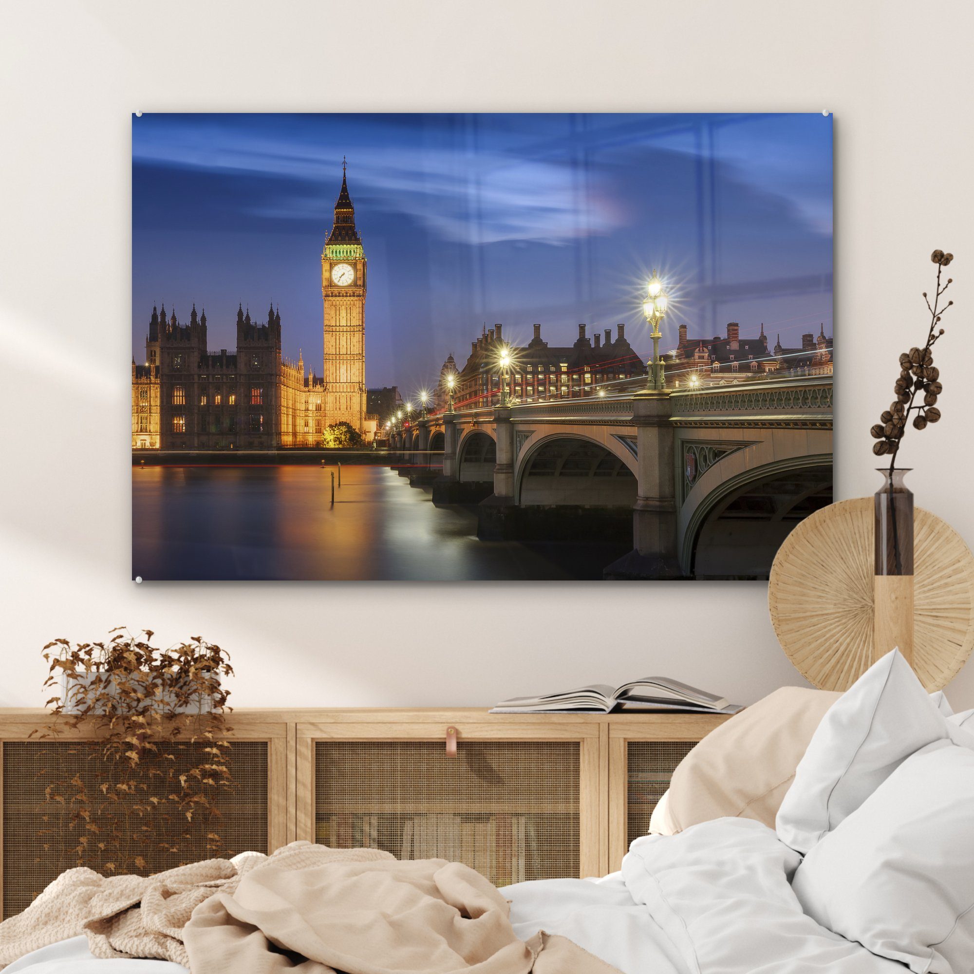 Acrylglasbilder St), & Farbenfrohe in Schlafzimmer Wolkenformation Big über dem MuchoWow (1 Wohnzimmer Ben London, Acrylglasbild