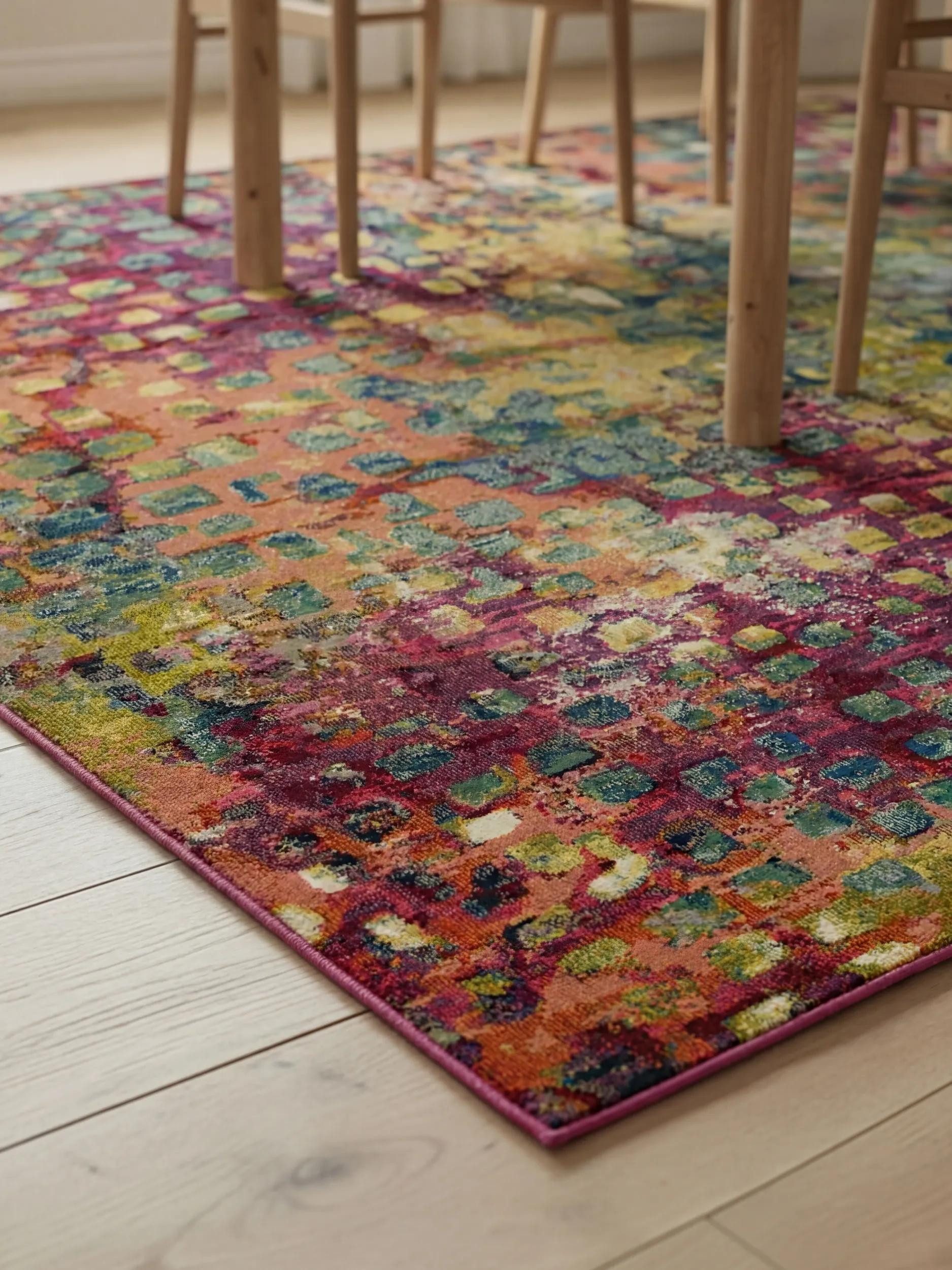 benuta Teppich Casa, rechteckig, Höhe: 11 mm, Teppich Wohnzimmer, Esszimmer, Schlafzimmer, Flur, Farbenfroh, Retro