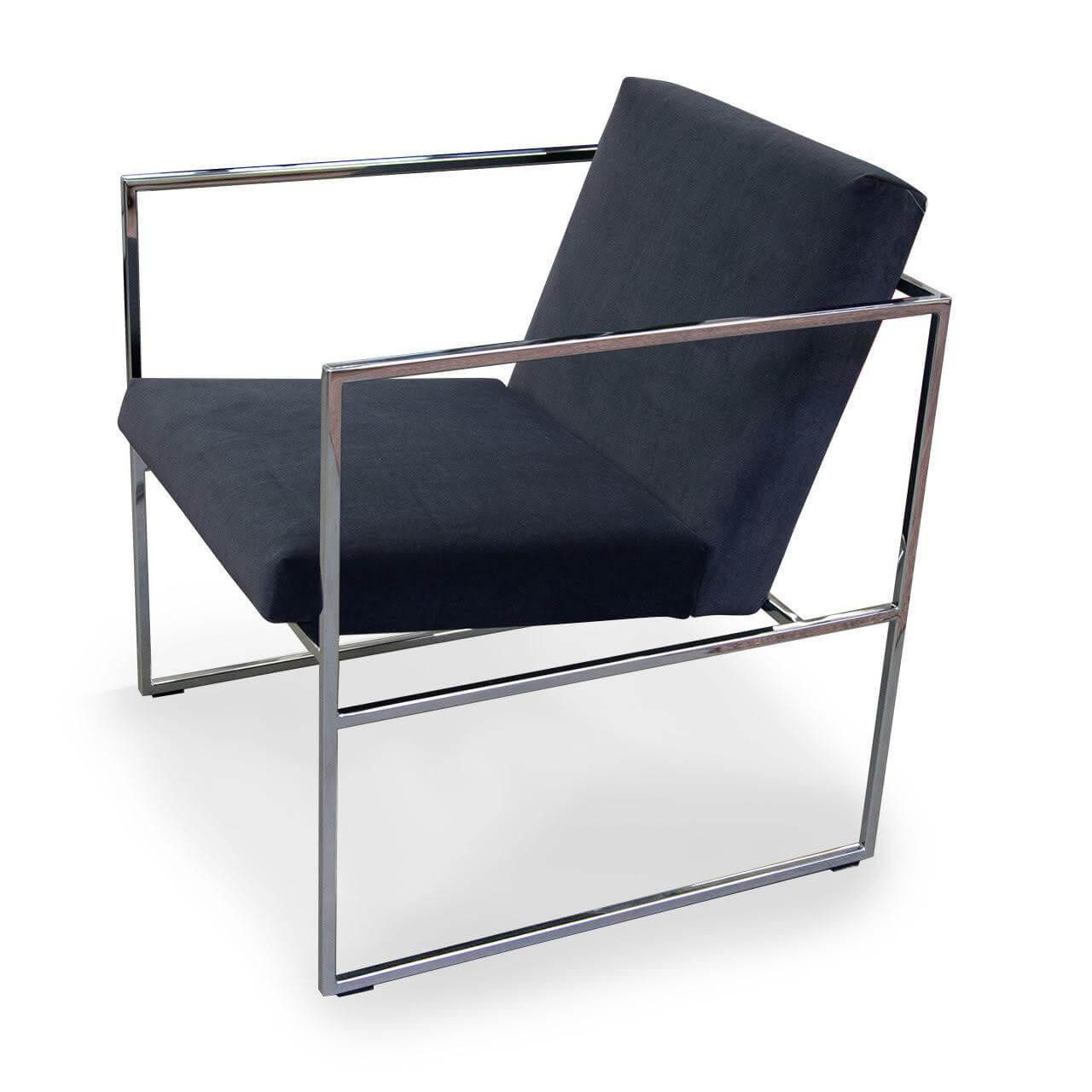brühl & sippold Cocktailsessel Sessel Grace Stoff Pico Schwarz Gestell Chrom Glänzend